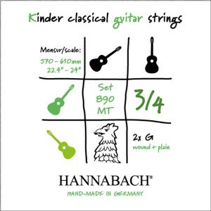 Hannabach 890MT34 Kinder Guitar Size Комплект струн для классической гитары 3/4.