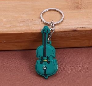 Брелок резиновый Виолончель. Цвет зеленый.