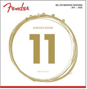 Fender Strings New Acoustic 70CL 80/20 Bronze 11-52 Комплект струн для акустической гитары.