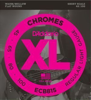 D'Addario ECB81S Chromes (45-100) Комплект струн для бас-гитары, Short Scale.